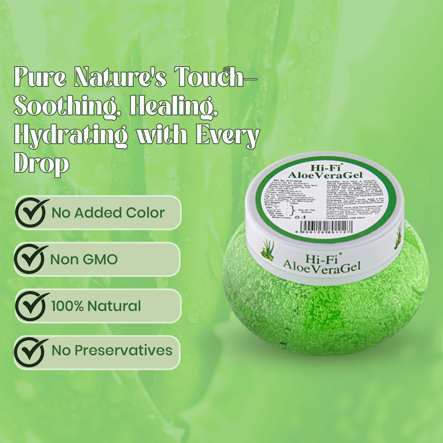 Hi-Fi Aloe Vera Gel 125 gm MRP-120/- - Image 2