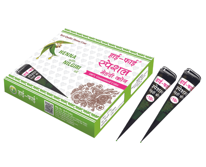 Hi-Fi Mehandi Cone Black MRP 10/- (Pack of 12)